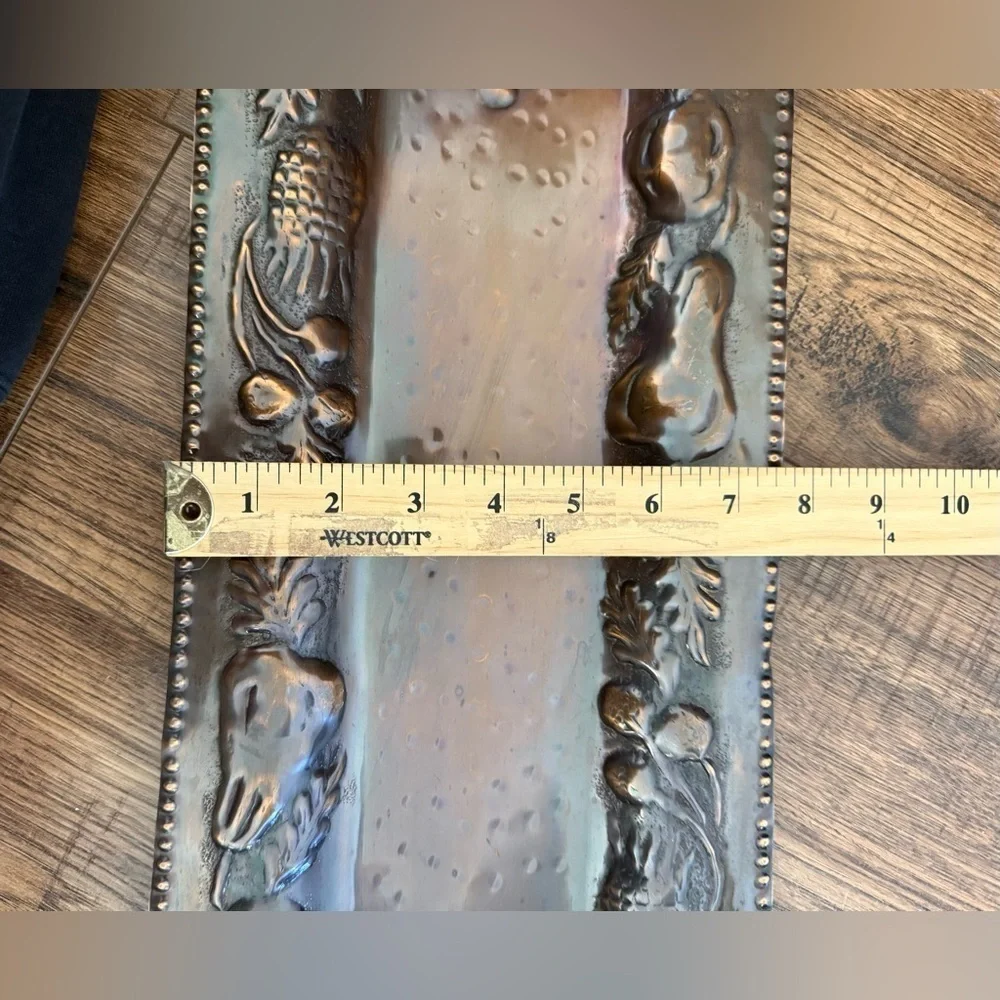 VINTAGE HAMMERED COPPER FRUIT TRAYS 2 (Made IN INDIA) - Picture 7 of 9